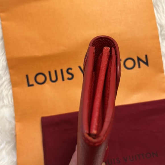 Authentic Louis Vuitton Empreinte Portefeuille Sarah Red/Black Leather Wallet - Picture 15 of 16